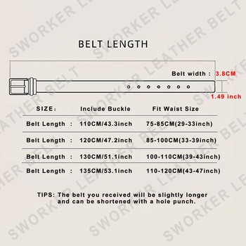 Men’s Genuine Leather Belt – Italian Cowhide with Brass Buckle 3